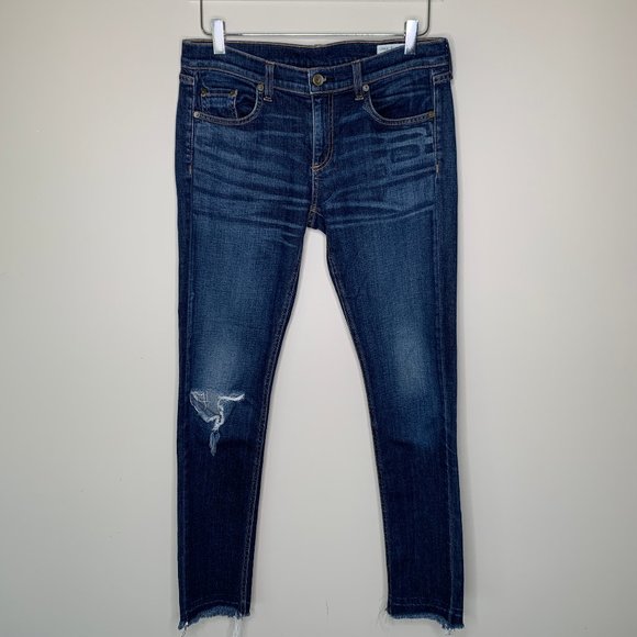 rag & bone Denim - Rag & Bone The Dre Distressed Raw Hem Skinny Jeans